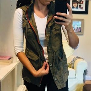 cute army green vest